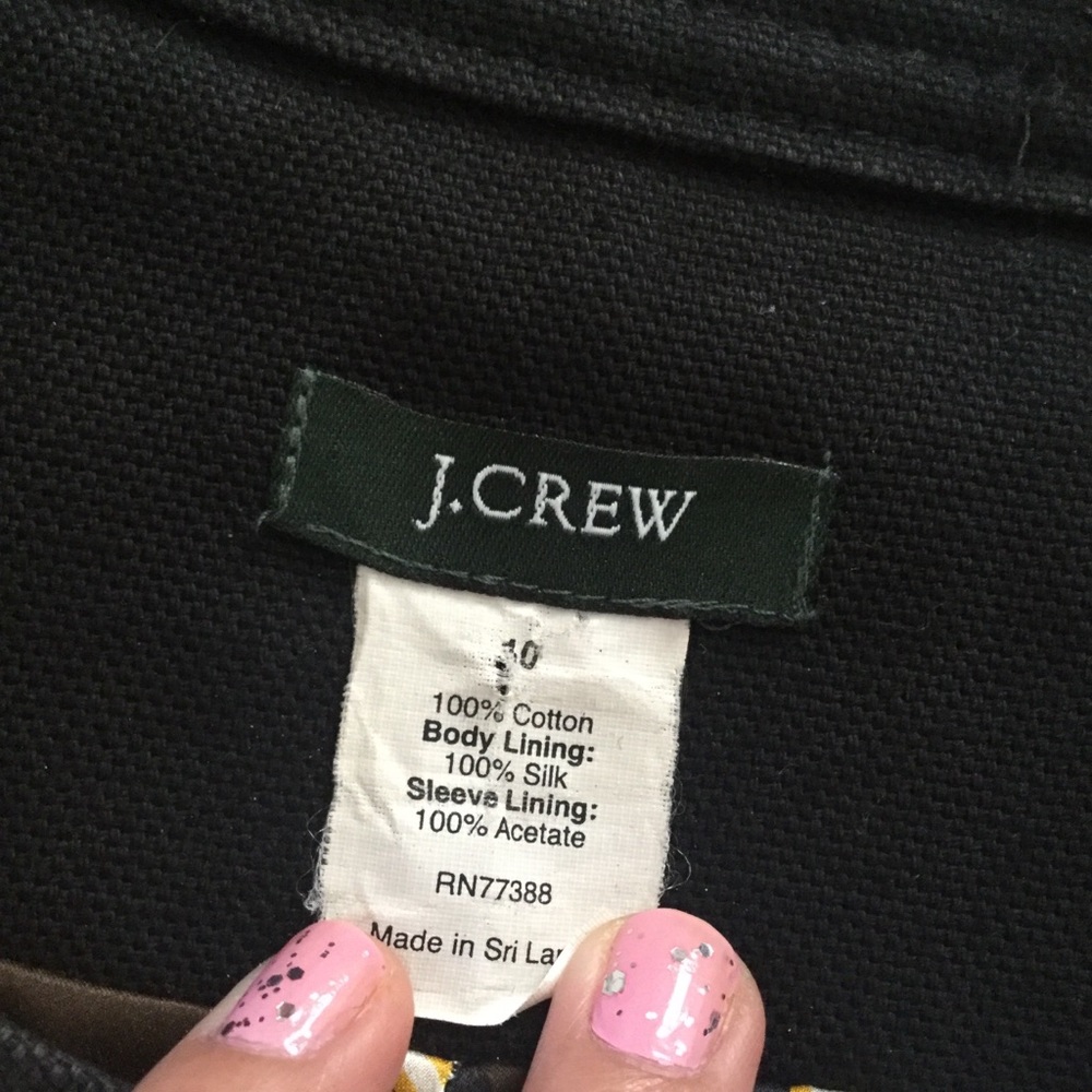 J. Crew Black San Telmo Canvas Swing Cropped Jacke - Picture 6 of 10